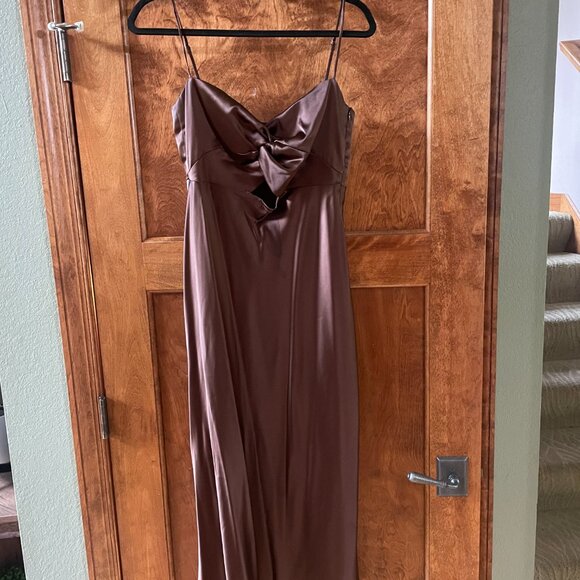 Park & Fifth Dresses & Skirts - Aletta Bridesmaid Dress in Chocolate Satin.